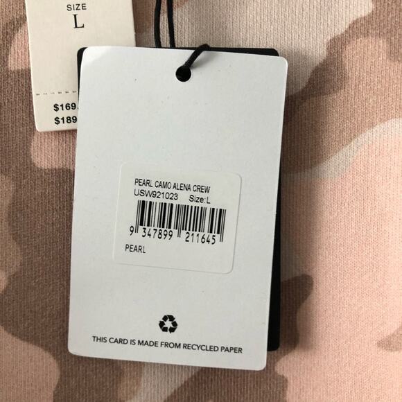 Anthropologie x The Upside Alena Drawstring Crew Sweatshirt Neutral & Pink NEW - Picture 7 of 11